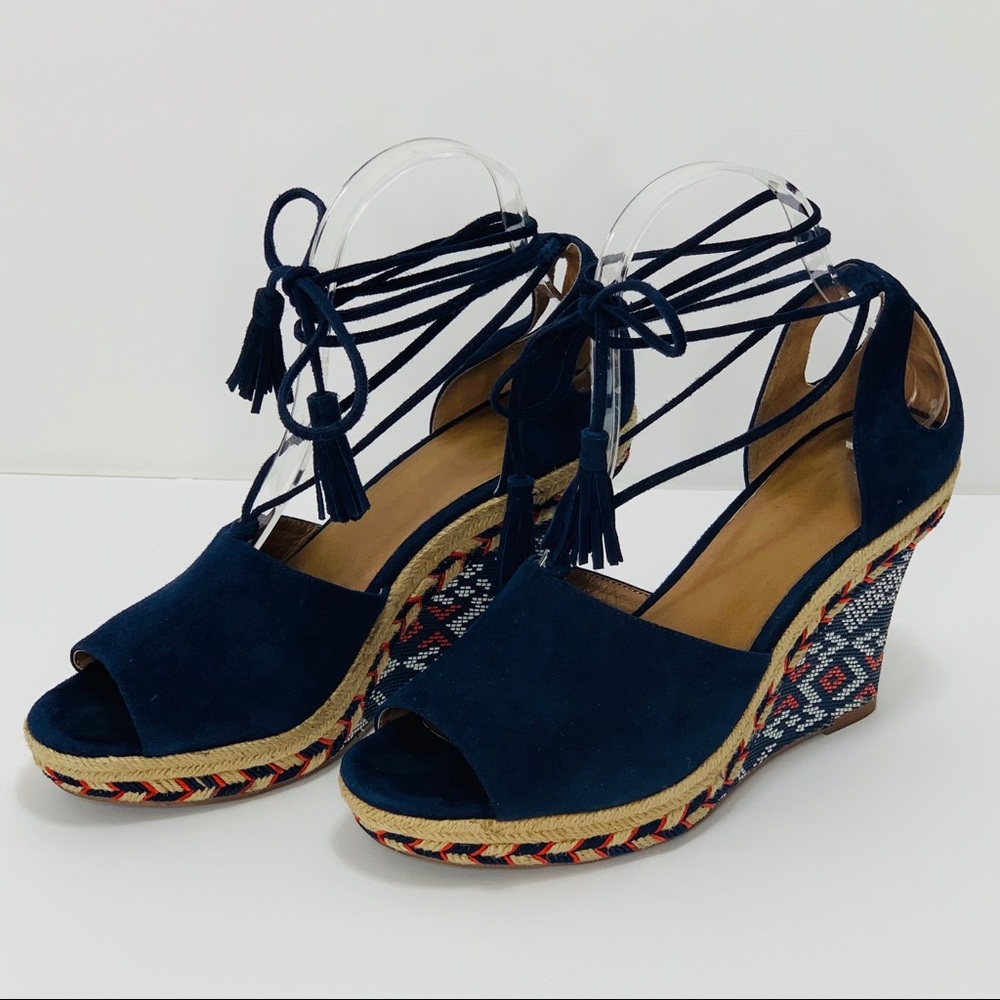 Cabi Espadrille wedge ankle lace up